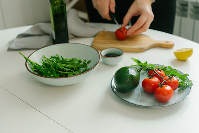 Close-up of food in plate on table