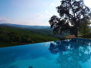 Scenic view of swimming pool against sky