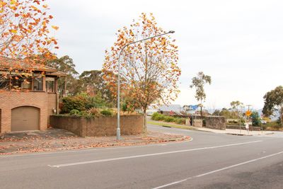 View of city street against sky