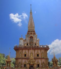 Low angle view of cathedral against blue sky