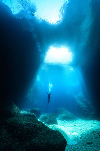 Man swimming in sea