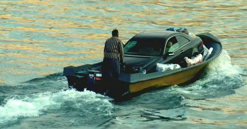 View of boats in water