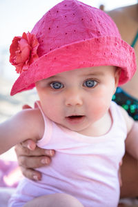 Close-up portrait of cute baby girl