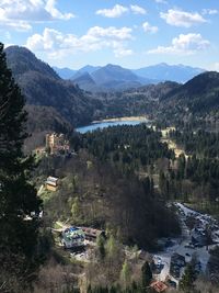 High angle view of landscape against sky