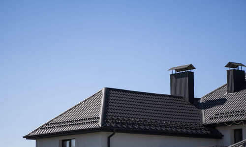 Low angle view of building against clear sky