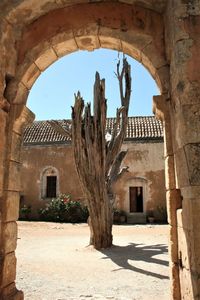 View of old building against clear sky