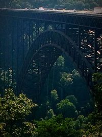 View of bridge in park