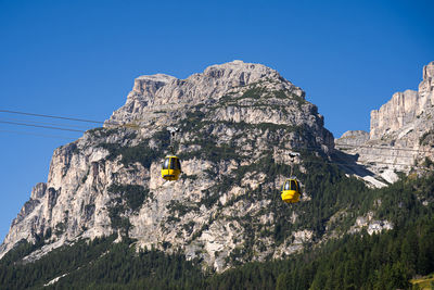 Scenic view of rocky mountains against clear blue sky