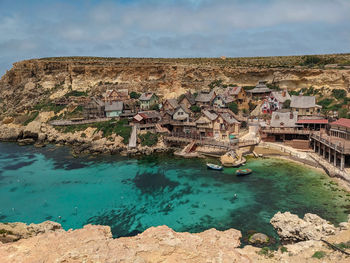 Scenic view of popeye village in malta