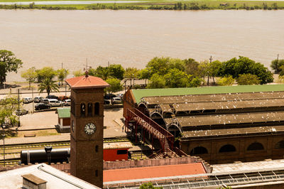 High angle view of building