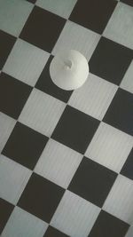 High angle view of chess board