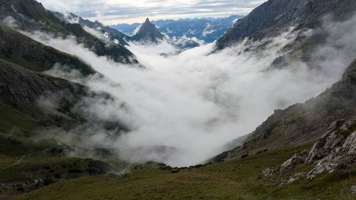 Scenic view of mountains against sky