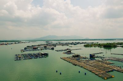 View of sea against cloudy sky