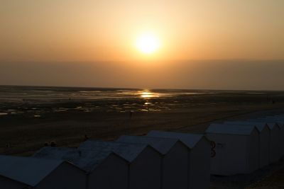 Scenic view of sea at sunset