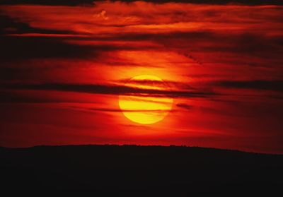 Scenic view of dramatic sky during sunset