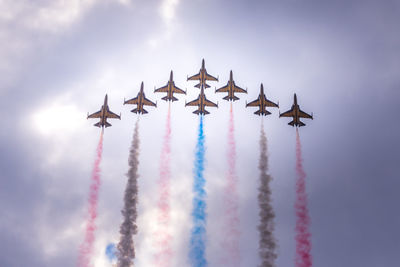 Black eagles display team at an airshow