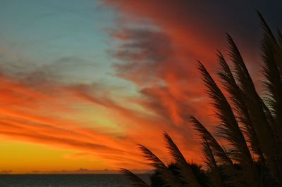 Scenic view of dramatic sky over sea