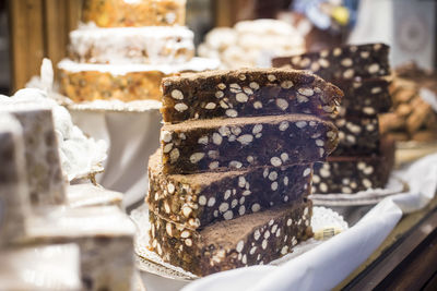 Close-up of cake on table