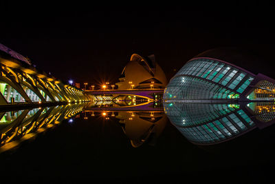 Illuminated city at night