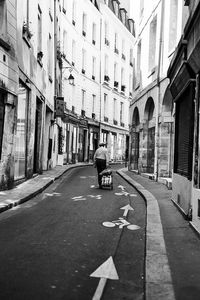 Empty road in city