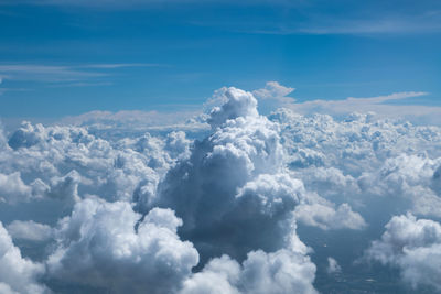 Aerial view of clouds in blue sky