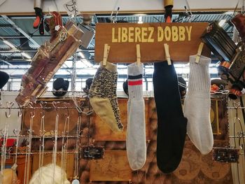 Clothes hanging on clothesline