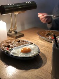 Close-up of breakfast on table