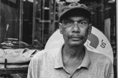 Portrait of man wearing hat