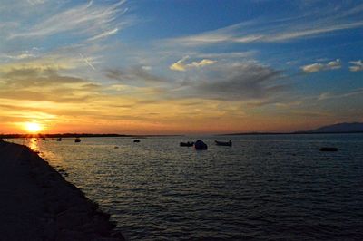 Sunset over calm sea