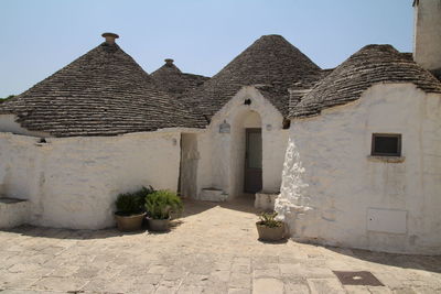 Exterior of historic building against clear sky
