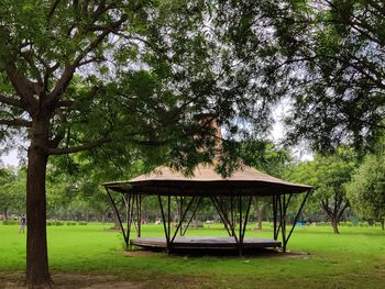 Gazebo on table in park