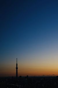 Scenic view of sea against clear sky during sunset