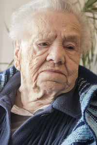 Close-up of thoughtful senior woman