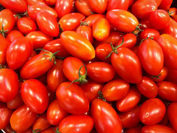 High angle view of tomatoes for sale at market