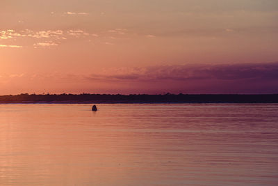 Scenic view of sea at sunset