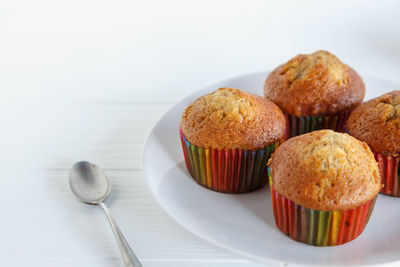 Close-up of cupcakes on table