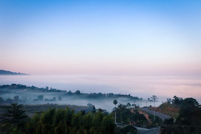 Scenic view of landscape against clear sky