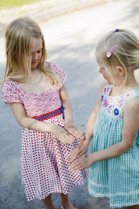 Girls in summer dress