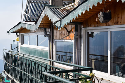 Early morning view of modern rooftop restaurant at kasauli, himachal pradesh in india