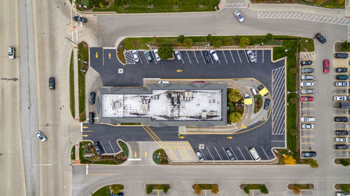 High angle view of street