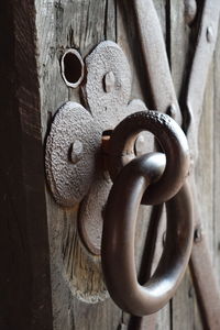 Close-up of door handle
