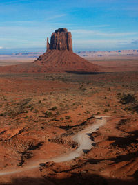 Scenic view of desert against sky