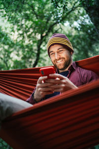 Man using mobile phone