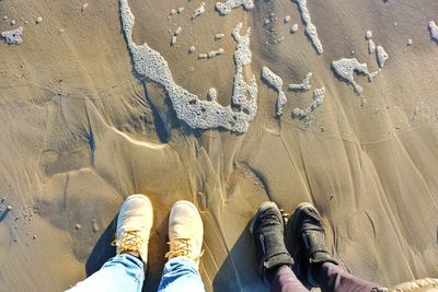 Low section of people standing on beach