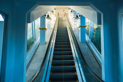 Low angle view of escalator