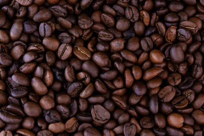 Full frame shot of roasted coffee beans