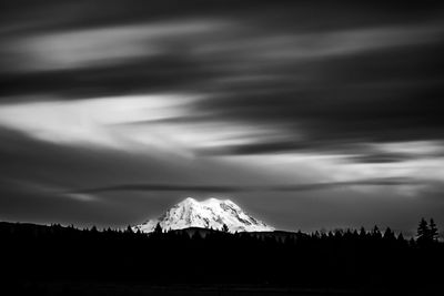 Scenic view of snowcapped mountain against sky