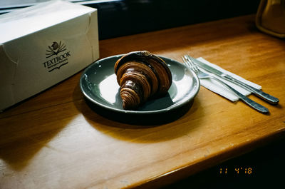 High angle view of coffee on table