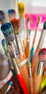 Close-up of paintbrushes