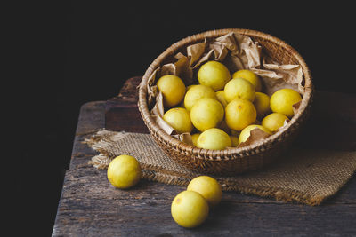 Close-up of fruits on table